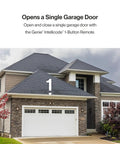 Residential home with closed garage using Single Button Garage Door Opener Remote For Intellicode Compatible Openers Safe And Secure Access Easy To Program G1T BX Model Replacement For Home And Shop Use No Hassle Setup.