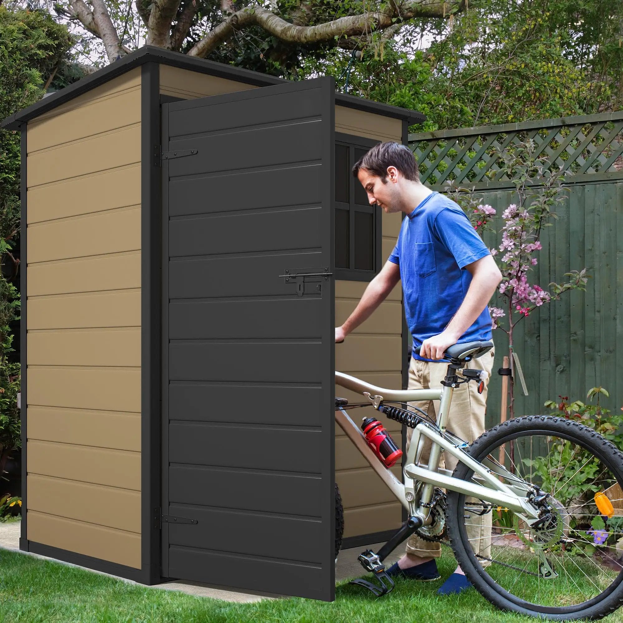 5x3ft Resin Outdoor Storage Shed | Durable & Lockable ✓