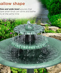 35 Inch Outdoor Pedestal Water Fountain With 3 Tier Cascade, Durable Resin Birdbath For Garden Patio Deck And Backyard Green Finish, Calming Water Feature For Yard Ambiance And Garden Decor