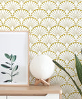 Gold Peel And Stick Wallpaper Self Adhesive For Cabinets And Walls Dope Boho Leaf Ginkgo Biloba Pattern Removable Contact Paper