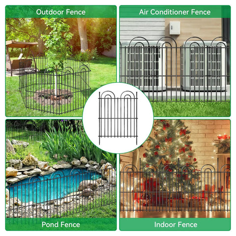 Image showing No Dig Decorative Garden Fence Kit With 25 Panels, 32 Inch High By 50 Foot Long, used for outdoor and indoor settings.
