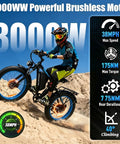 Rider on Beast Mode 3000W Dual Motor Electric Bike With 48V 25Ah Removable Battery climbing a steep hill