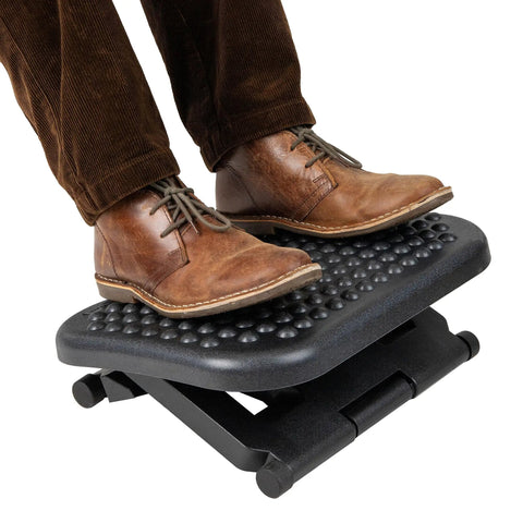 Under Desk Foot Rest For Ergonomic Comfort, Height Adjustable From 3.25 To 6.25 Inches, Massage Textured Surface To Prevent Slippage
