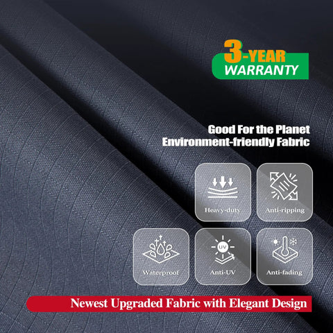 Heavy Duty Waterproof UV Resistant I Shape 3 Seater Patio Sofa Cover fabric sample showing heavy-duty, anti-UV properties
