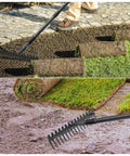 63 Inch Bow Rake Heavy Duty Garden Rake with stainless steel handle leveling soil and preparing ground with sod rolls