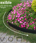 4 Inch Tall 20Ft Landscape Edging Kit With 30 Metal Staples Plastic Garden Border around flower bed, flexible design