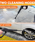 High Pressure Washer Gun Kit With Turbo Wand And Adjustable Fan Wand From 0 To 60 Degrees Locking Hose Design Safety Trigger Pro Grade Heavy Duty All In One Cleaning Set For Electric Washers Like Portland Pulsar Taskforce ShopForce in use