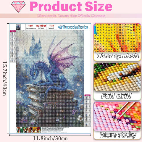 Dope Dragon Diamond Painting Kit For Adults 5D Full Drill DIY Diamond Art Set with canvas, 12x16 inch home wall decor