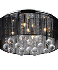 Black Jasmine Crystal Chandelier 5 Light Indoor Ceiling Fixture With Chrome Finish Metal And Crystal Pendant Light ETL Listed
