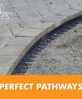 Snip To Flex Paver Edging Kit For DIY Landscaping, 60 Feet of Pro Grade Plastic Edging installed along a curved pathway.