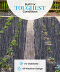 Tough 4 Oz Non Woven Geotextile Fabric For Landscaping, French Drains, Underlayment, Erosion Control, And Construction Projects, Medium Duty, Easy To Install And Cut, 6x50 Foot Roll in use for plant protection in rainy garden.