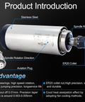 Air Cooled CNC Spindle Motor 110V 2.2KW 80mm ER20 Milling Spindle For CNC Router And Engraving Machine with stainless steel body
