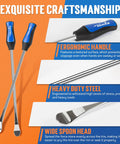Must Have Motorcycle Tire Changing Kit Includes Three 14.5 Inch Heavy Duty Chrome Steel Tire Spoons With Smooth Rim Protectors.