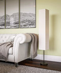 Netherlands Floor Lamp In Oil Rubbed Bronze Finish, Tall 62.5 Inch Stand Light With Cream Paper Shade in modern living room