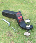 2 Inch Trailer Hitch Ball Mount Kit With 2 Inch Ball And 5/8 Inch Hitch Pin 4 Inch Drop Fits 2 Inch Receiver Matte Black