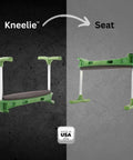 Ergonomic Garden Kneeler With Tush Pad And Handles For Pain Free Kneeling While Gardening Senior Friendly Versatile Garden Stool Kneeler Lightweight Yet Sturdy Made In USA shown as kneeler and seat.