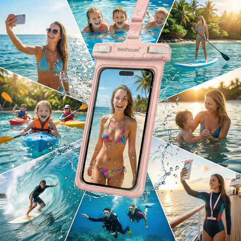 3D Waterproof Phone Pouch With Lanyard, Ultra Clear TPU Case For iPhone 17 16 15 14 13 12 Pro Max XS And Samsung Galaxy