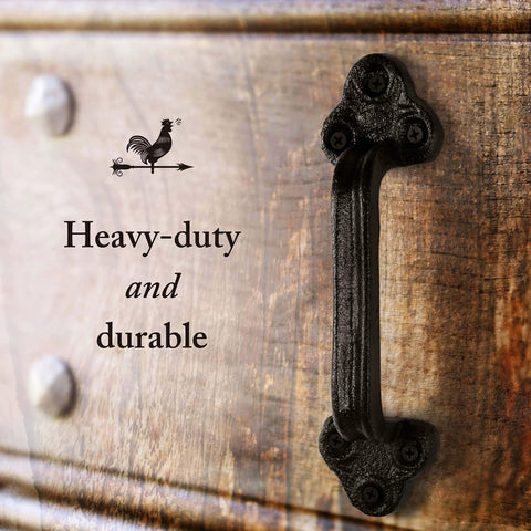 Beefy Heavy Duty Barn Door Handles Set Of 2 Black Rustic Cast Iron Gate Handles For Farmhouse Decor Sliding Doors and Hardware