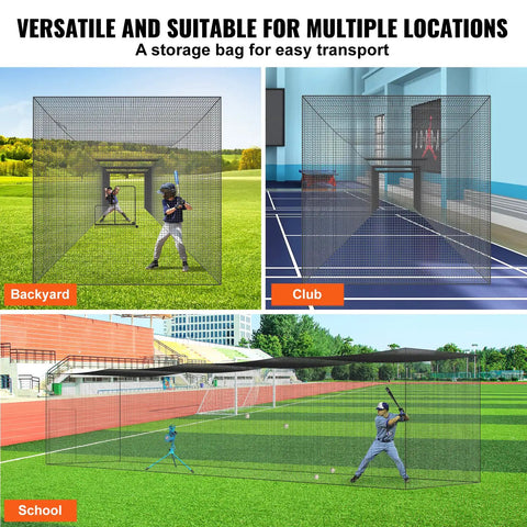 55 Foot Baseball Batting Cage Net For Baseball And Softball Training in backyard, club, and school environments