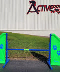 Angled Wing Jump For Dog Agility, Heavy Duty PVC Obstacle For Indoor Or Outdoor Training, 48 Inch Bar, durable, bright yellow wings