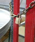 Brass 45mm Padlock Built Tough For Toolboxes Gates And Storage Units High Security Grade With Zero Bitted Core securing a gate