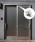 2 Pack 3/4 Inch Sliding Pocket Door Rollers Assembly With Nylon Wheels on metal door with focus on roller system