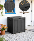 35 Gallon Outdoor Storage Box For Deck, Garden, And Patio, Lockable Weatherproof Resin Storage Chest with UV Fade Resistance