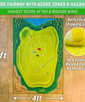 6ft x 4ft Chip N Stick mat with scoring zones for Chip N Stick Golf Game Kit With 1 Chip N Stick Mat, 16 Balls, And Chipping Mat.