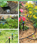 Collage of 110 Foot Drip Irrigation Kit For Gardens And Lawns DIY Watering System With One Quarter Inch Tubing in various garden scenarios
