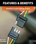 Close-up of Custom Wiring Connector For 4 Way Flat Socket Plug And Play 2 Wire System fitting standard trailer wiring output