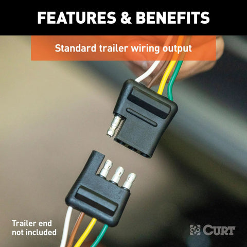 Close-up of Custom Wiring Connector For 4 Way Flat Socket Plug And Play 2 Wire System fitting standard trailer wiring output