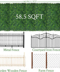Privacy Fence Screen With Realistic Faux Boxwood Ivy Panels 60 By 140 Inches Covering 58.5 Sq Ft with fence styles