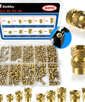 460 Piece Brass Heat Set Threaded Inserts Kit For Plastic And 3D Printing M2.5 M3 M4 M5 M6 Female Knurled Nuts Metric Thread Assorted Size