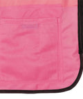 Close-up of pocket detail on Womens Hi Vis Safety Vest With Pockets, Class 1 Reflective Tape, Pink, Construction Ready And Lightweight.