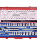 32 Piece Three Eighths Inch Drive Metric and SAE Hand Socket Set Made From ChromiumVanadium Steel Alloy With Lifetime Warranty