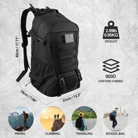 Rugged 30L Tactical Backpack for Men and Women, EDC ✓
