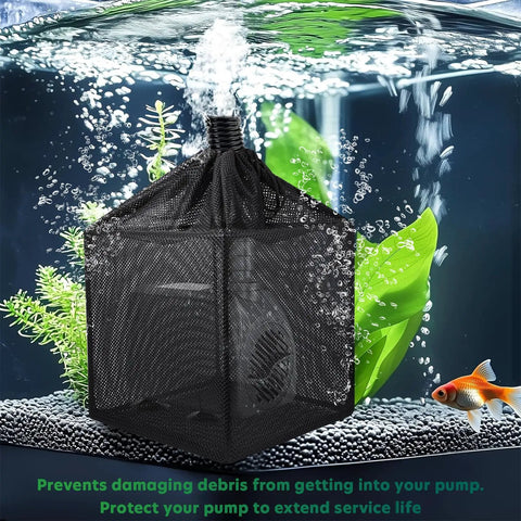 Heavy Duty Pond Pump Filter Bag For Outdoor Koi Ponds in water with plants, ultra-fine honeycomb mesh, 5.2in size