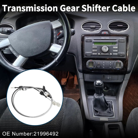Manual Transmission Gear Shift Cable For Saturn Vue 2003 To 2007 Replacement 21996492 Fits 2.2L 2.4L 3.0L 3.5L Keeps Shift Lever Aligned With Actual Gear And Prevents Misoperation, shown with cable and interior