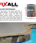 Skid Grip No Slip Coating Paint For Concrete And Pavement, 1 Gallon Smoke Color shown on pool deck edge
