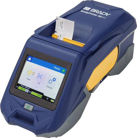 Close-up of Badass Rugged Industrial Mobile Label Printer With Slick Bluetooth Setup for Grab And Go Wire Cable Tagging.
