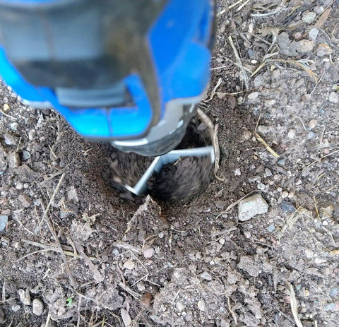 Three In One Garden Tool Tiller Weed Remover Hole Digger Drill Attachment in soil, heavy duty steel auger for backyard gardens