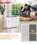 Two Pack Replacement Filter For PEAIRPLG PureZone Air Purifier Compatible With Pure Enrichment Purifier 3 In 1 True HP HEPA 13 Filtration Fits Models PEAIRPLG Best Value For A Year Of Fresh Air with family in living room