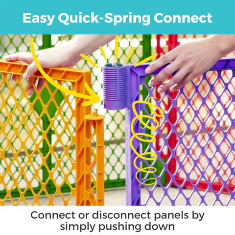 Colorplay 2 Panel Door Extension for Superyard Playpens 65.5 Inch Play Yard Expansion with quick-spring connection