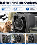 Keep The Pup Squad Chill As The Summer Temps Rise Using This Trusty 2 Pack Fan Mounting Clip That Secures Battery Operated Blowers Firmly Inside Any Standard Dog Crate Or Pet Enclosure Setup, featuring tools-free brackets for portable fans in a dog crate.