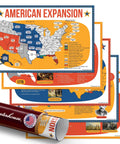 5 Poster Set On American Expansion In US History For Classrooms, featuring maps and timelines on 12x18 inch satin paper.
