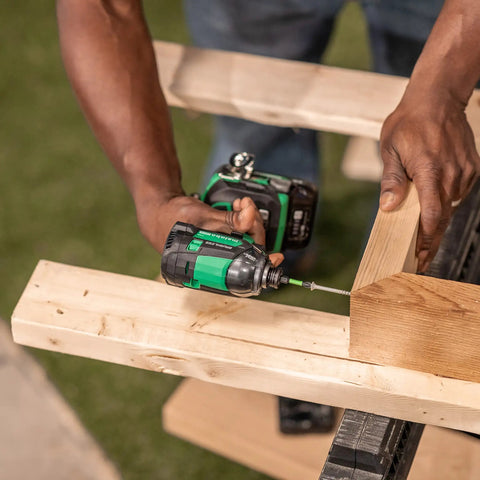 Using 18V Triple Hammer Impact Driver from Two And A Half Inch Coil Siding Nailer Pro Bundle With Bonus 18V Kit for wood joining