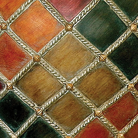 Close-up of multicolor diamond pattern on Joseph Collection 30 Inch One Light Table Lamp In Bellevue Multicolor with Classic Traditional Style