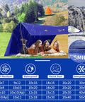 Heavy Duty 20x30 Ft Blue Tarp, 5 Mil Waterproof And UV Resistant used as outdoor shelter over people