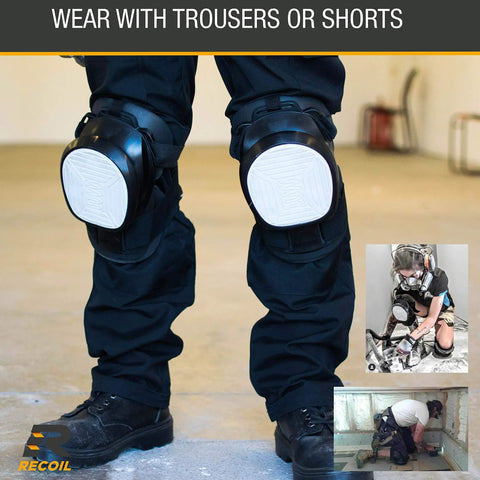 Spring Loaded Heavy Duty Knee Pads for work construction and carpentry pain free all day protection with 6 spring suspension system