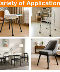 Kick The Squeaks 1.5 Inch Round Rubber Chair Leg Caps To Shield Hardwood Floors From Dents While Giving Your Furniture Grippy Traction And A Smooth Glide For Home Offices Dining Tables And Bar Stools Set Of Two Black on various furniture types including high chair, walker, dining chairs, and lounge chair.
